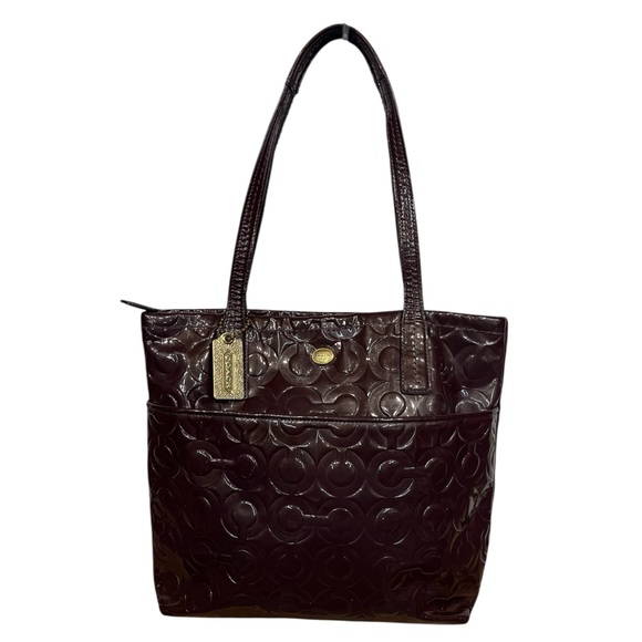 Coach Handbags - Coach Signature Patent Leather Gallery Tote